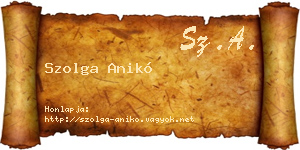 Szolga Anikó névjegykártya